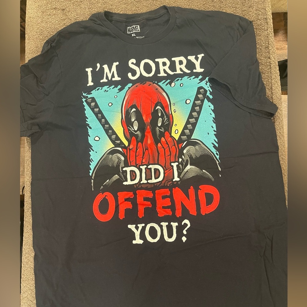 Marvel Black Deadpool 'I'm Sorry Did I Offend You?' Graphic Tee
